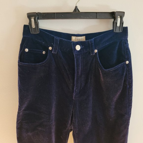 Vintage Midnight Blue Liz Claiborne Velvet Straight Leg Pants - Picture 5 of 6